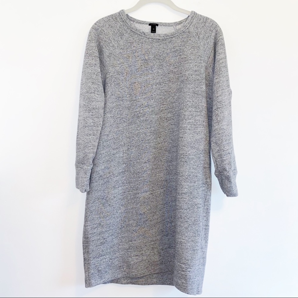 J Crew 100% Cotton Gray Sweatshirt Dress Size XS